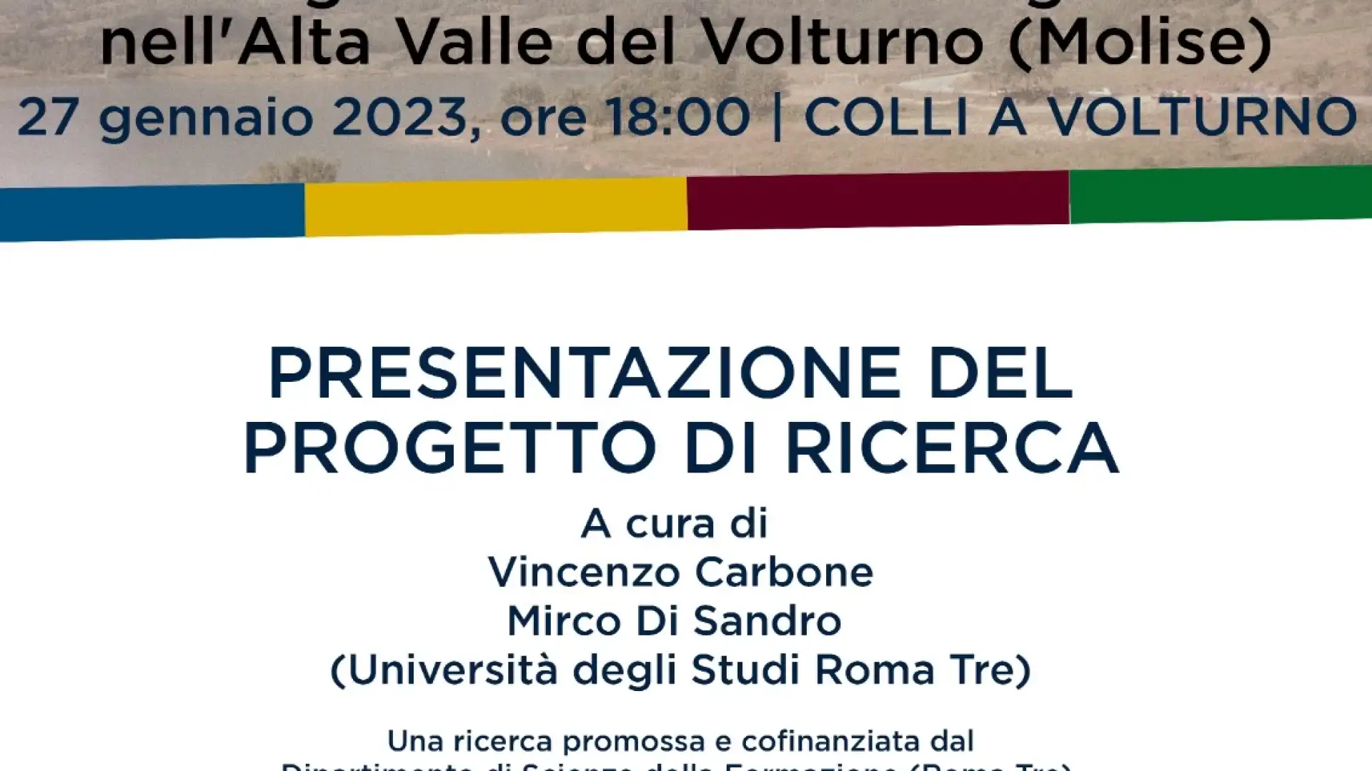 Avvio della ricerca “Aree fragili e piccoli comuni. Un’indagine sulla condizione giovanile nell’Alta Valle del Volturno”